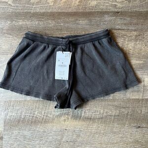 Zara Washed Effect Ribbed Shorts